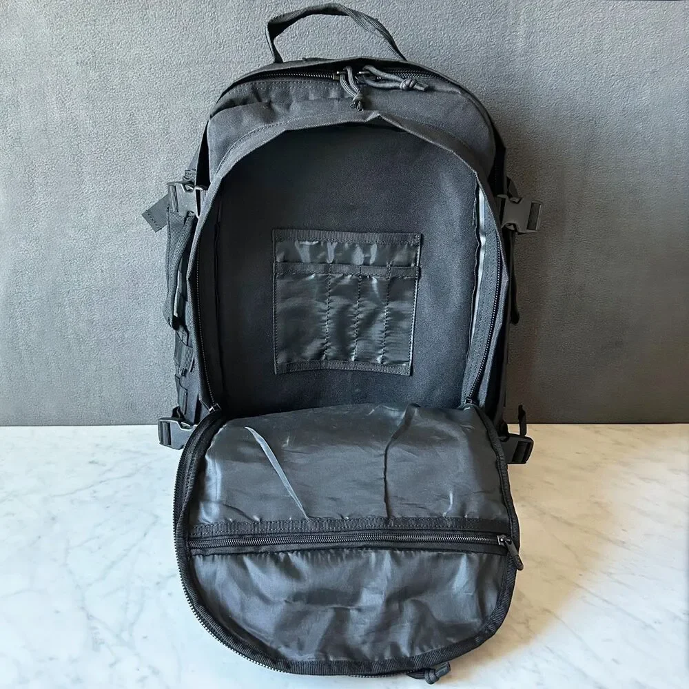 Highland Tactical Black Rumble Backpack Molle Webbing Water Resistant Pack